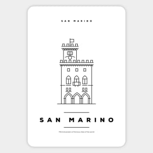 San Marino Minimal Black Line Design Magnet